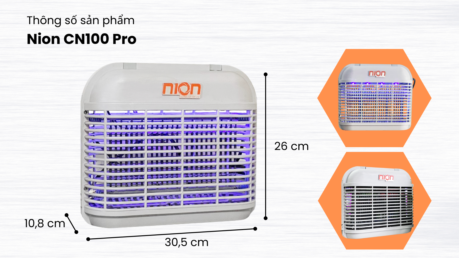 Đèn LED bắt muỗi côn trùng Nion CN100 Pro: Thông số sản phẩm