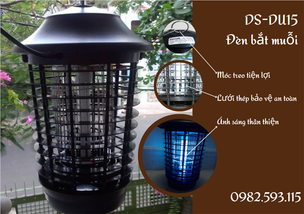 Đèn diệt muỗi và côn trùng Đại Sinh DS-DU15, công suất 15W