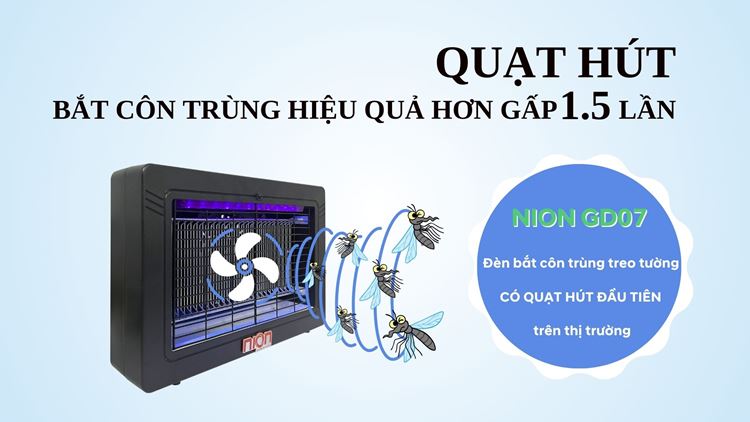 Công nghệ UV đèn bắt muỗi Nion GD07