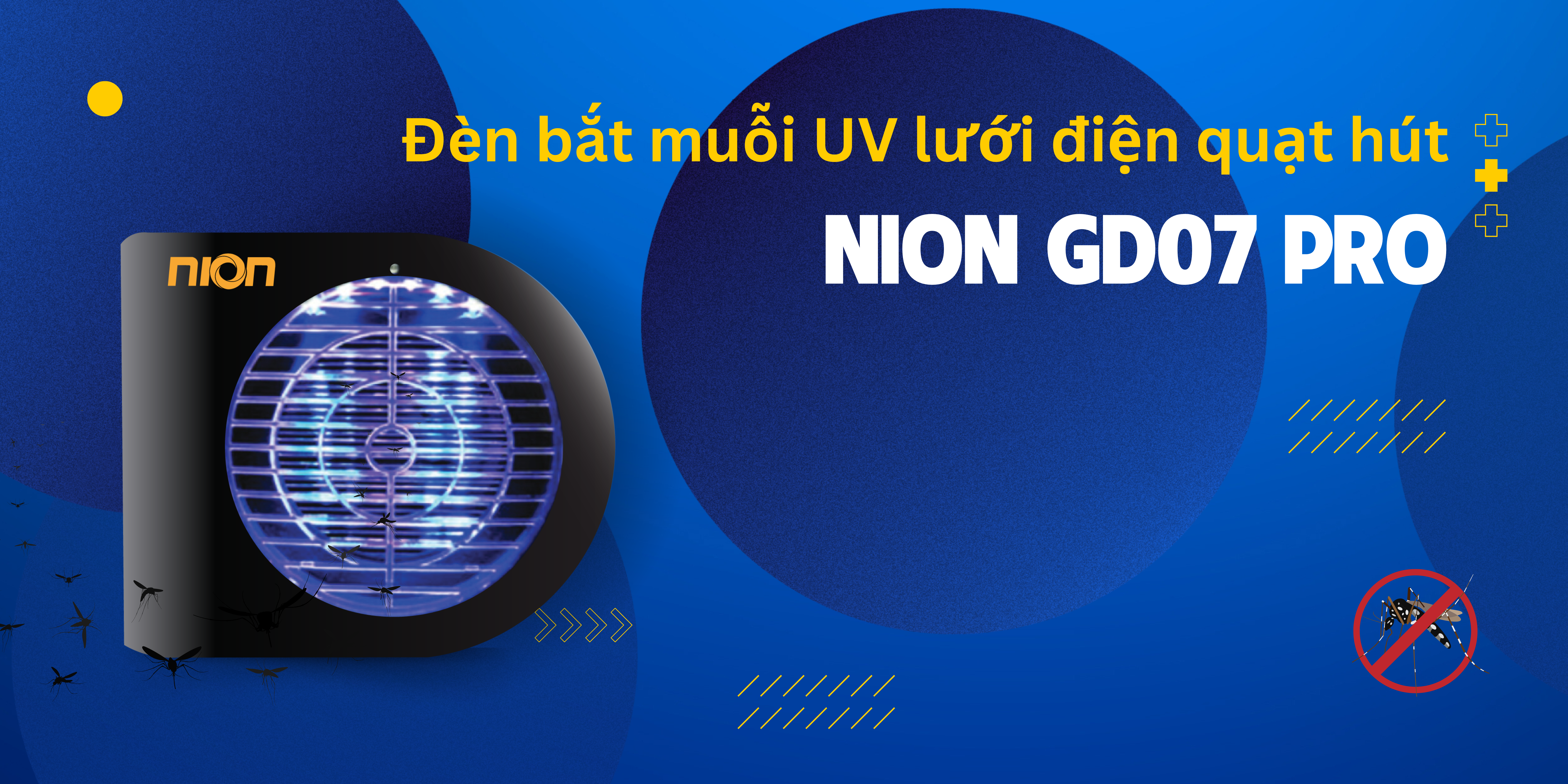 Đèn bắt muỗi UV lưới điện, quạt hút GD07 Pro